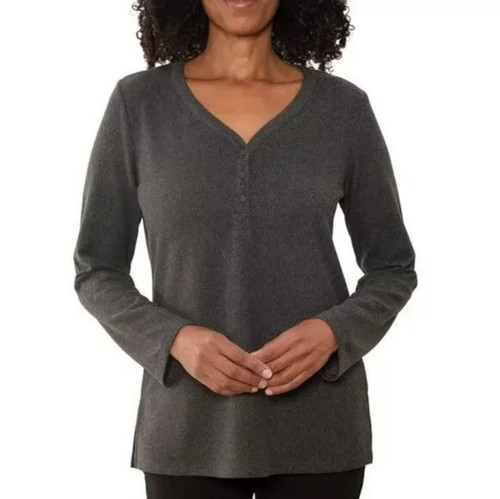 Mario Serrani Women's Pullover Sweater Shirt Long Sleeve, Gray, Small