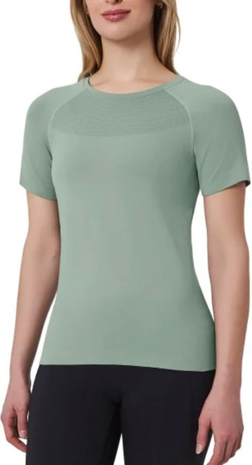 Mondetta Women's Short Sleeve Fitted Active Seamless T-Shirt, Green Bay, X-Large