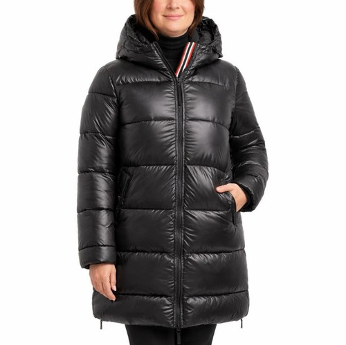 Hunter Ladies Mid Length Puffer Versatile Jacket, Black, Large