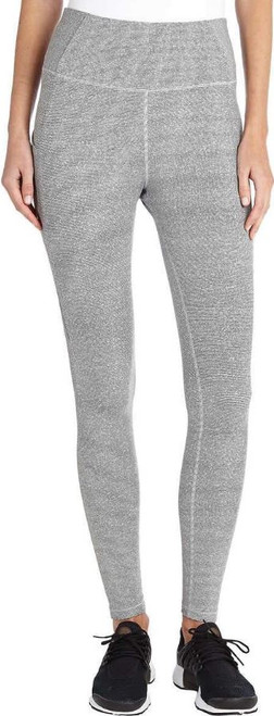 Danskin Women's Active High Waist Space Dye Legging, Grey, Large