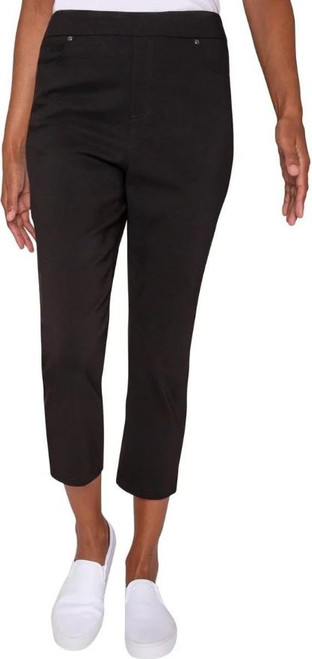 Mario Serrani Comfort Stretch Ladies' Pull-On Capri, Black, X-Small