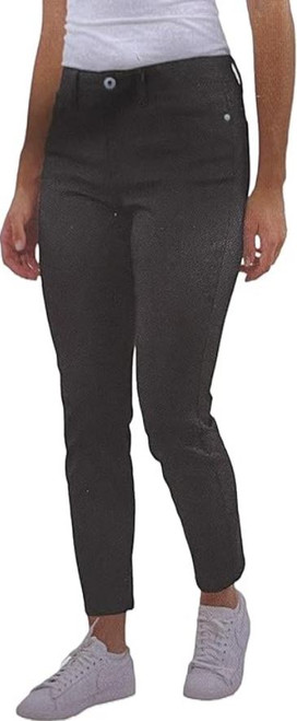Jachs Girlfriend Women's Straight Leg Ankle Pants, 5-Pocket, Black, 12