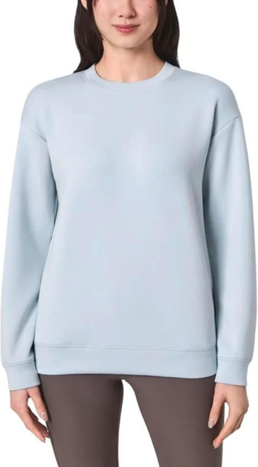 Mondetta Women's Cozy Fleece Active Crewneck Pullover Sweatshirt, Blue, 2X-Large