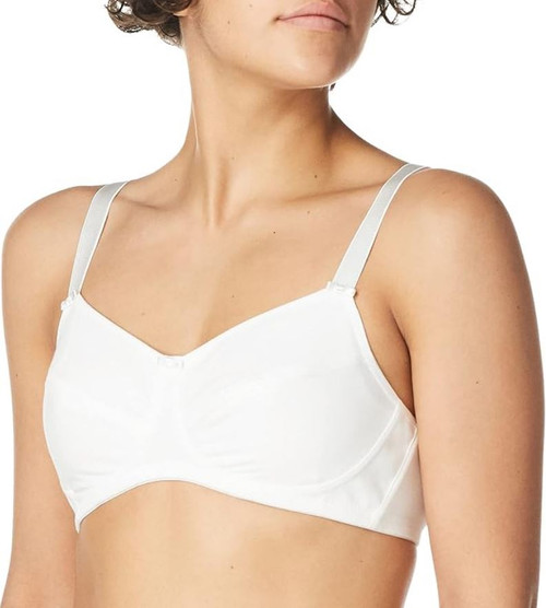 Amoena Women's Ruth Cotton Wire Free Bra, White, 40B