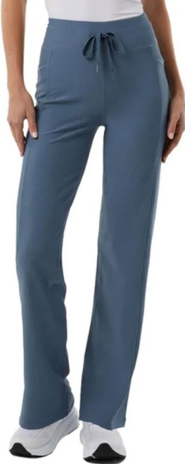 32 Degrees Wide Leg Pants Woman Ribbed Semi Flare Pant Yoga Pants, Blue, 2X-Large