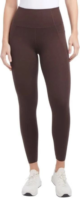 Danskin Women's High Rise Brushed Athletic Leggings, Espresso, Medium