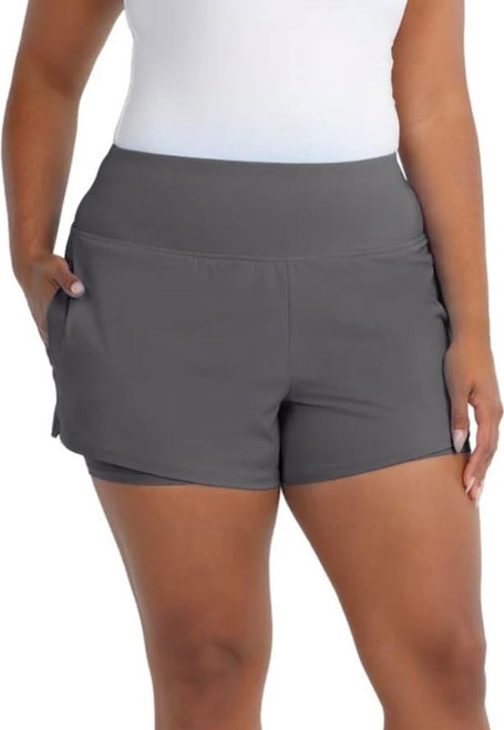 Spyder Active Women's Flutter Running Short with Pockets, Gray, Medium