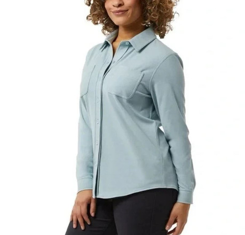 32 Degrees Heat Women's Long Sleeve Fleece Shirt, Green, Medium