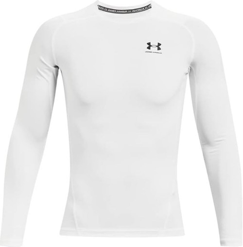 Under Armour Men's Heat Gear Compression Long Sleeve T-Shirt, White, Large