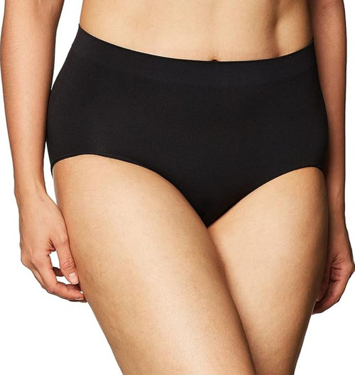 Bali Women's Seamless Underwear, Smoothing Brief Panties, Black, Large