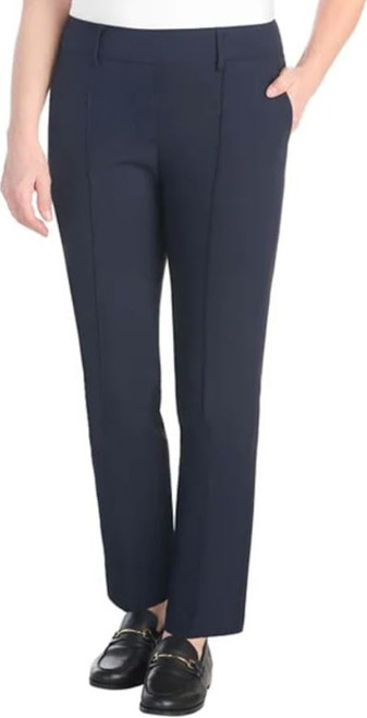Hilary Radley Women's Pull On Pant Built In Tummy Control Panel, Navy, Medium
