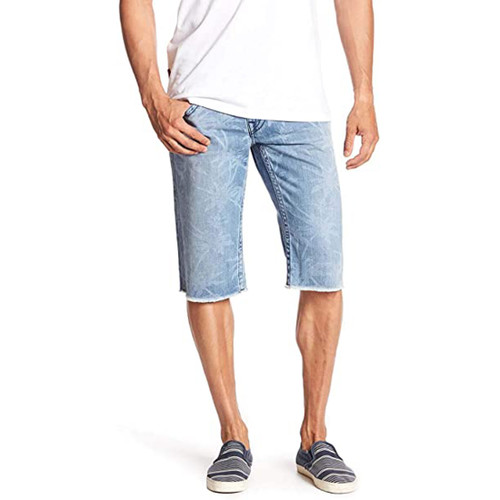 True Religion Palm Monogram Cut-Off Shorts, Indigo Grove, 33 W