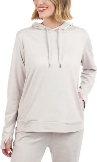 KIRKLAND Signature Women's Lightweight Pullover Hoodie, Cream, Small