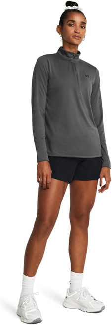 Under Armour Women's Tech Quarter Zip, (025) Castlerock / / Black, Small