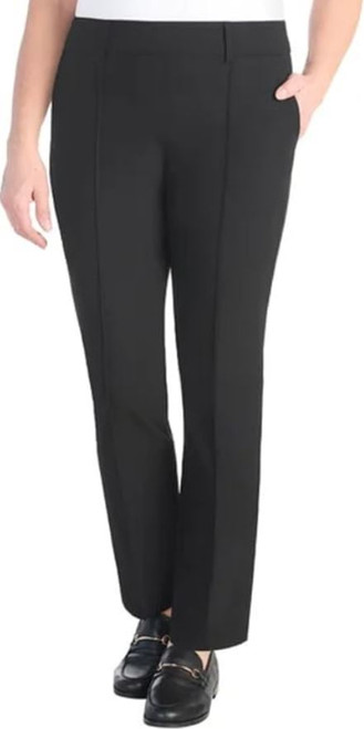 Hilary Radley Women's Pull On Pant, Built in Tummy Control Panel, Black, Small