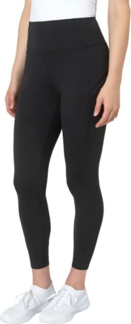 Mondetta Women's Moisture Wicking Cropped Legging Pant, Black, Small