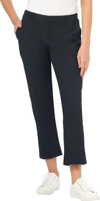 Kirkland Signature Women's Travel Pant, Elastic Waistband, Black, 12