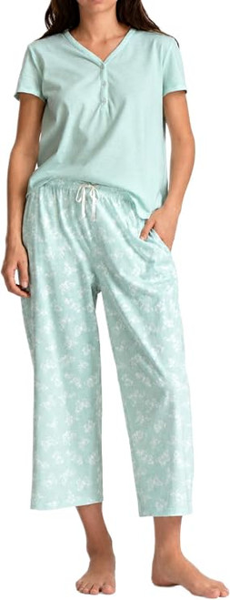 Karen Neuburger Women's Cotton 2 Piece Pajama Sleep Set, Shirt and Pant