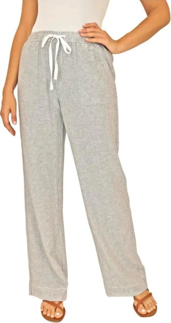 Briggs Women's Pull-On Linen Blend Pant, Multi, X-Large
