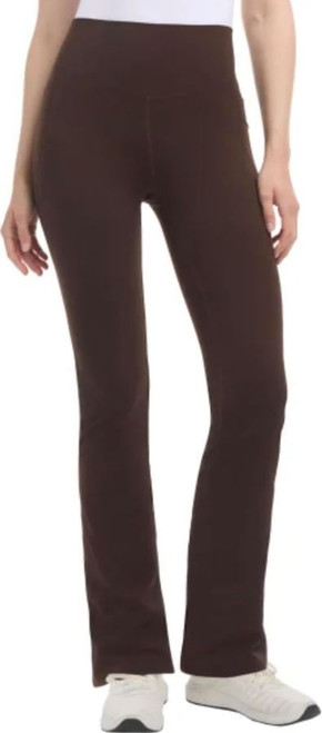 Jockey Women's High Rise Flared Legging Yoga Pant, Espresso, Large