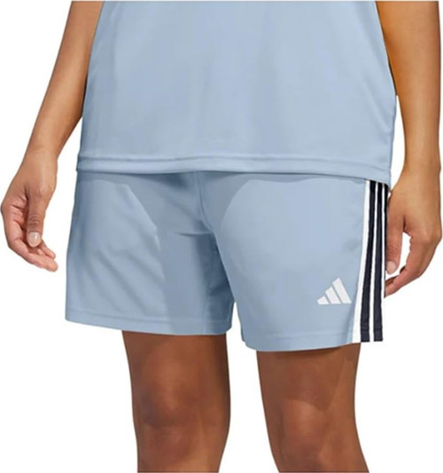 Adidas Women's Train Essentials 3-Stripes 5" Shorts, Ice Blue, X-Large