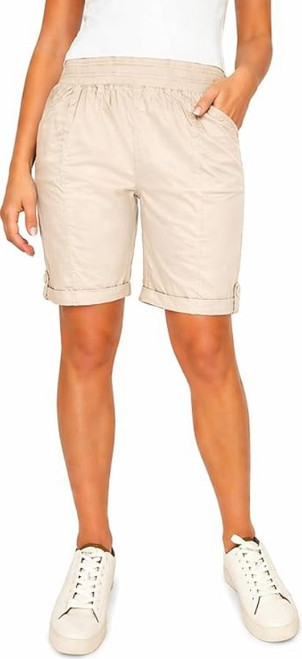 Briggs Women's Pull On Bermuda Short, Tan, Medium