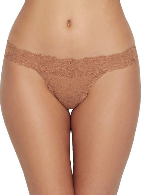 Maidenform Women's Luxurious Lace Thong Panty, Cinnamon Butter, Large