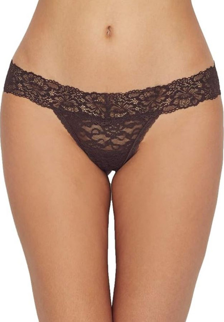 Maidenform Women's Luxurious Lace Thong Panty, Warm Cocoa Brown, X-Large