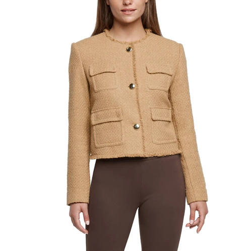 Express Women's Boucle Blazer, Tan, X-Large