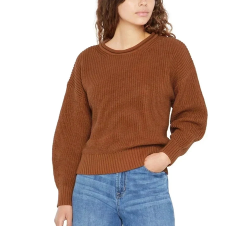 Gap Women's Roll Neck Textured Sweater, Brown, X-Large