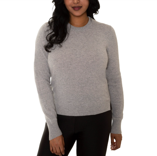 Mario Serrani Women's Cashmere Sweater, Crew Neck, Gray, 2X-Large