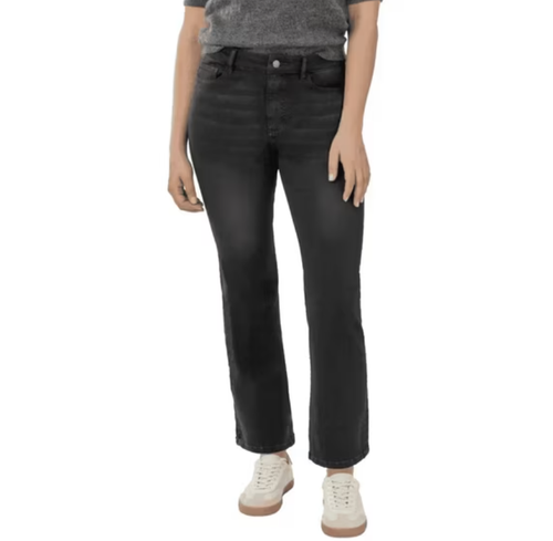 Well Worn Women's High Rise Classic Straight Pants, Black, 14