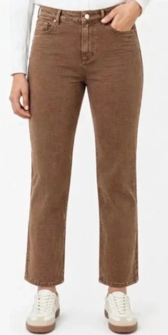 Well Worn Women's High Rise Classic Straight Pants, Nutshell, 10