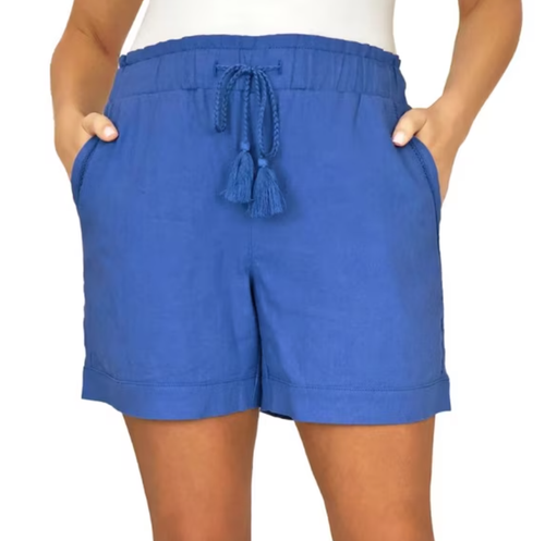 Briggs Women's Linen Blend Shorts, Blue, X-Large