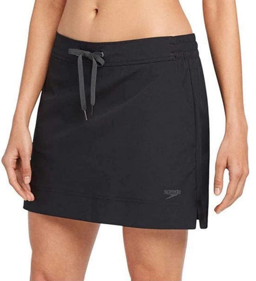 Speedo Women's Comfort Stretch Woven UPF 50+ Skort, Black, XX-Large