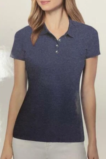 32 Degrees Cool Women's Sun Protection UPF 50+ Polo Shirt, Heather Indigo, X-Large