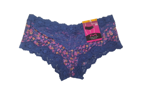 Maidenform Women's Luxury Lace Hipster Panty, Blue Multi, Small