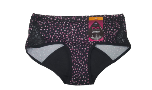 Maidenform Women's Smooth Period Panty Moderate Absorbency, Floral Black, 2X-Large
