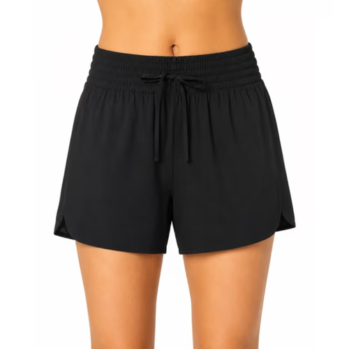 Lands' End Women's Quick-Dry UPF 50 Athletic Shorts, Black, Large