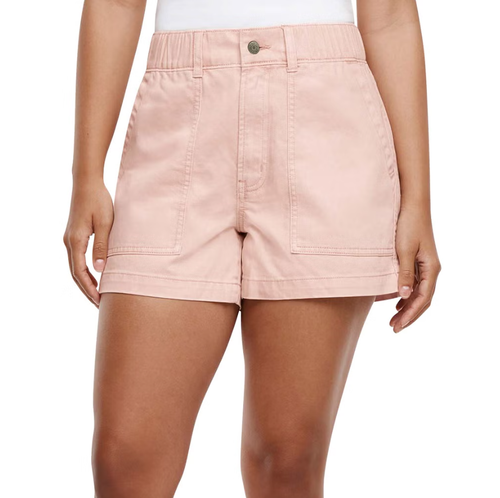 Gap Women's Elastic Waist Twill Short, Pink, Medium