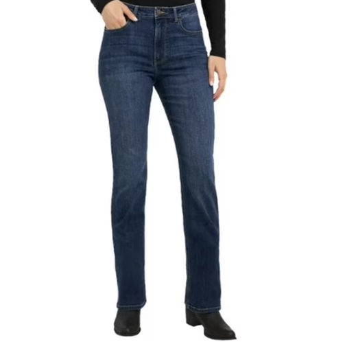 Wrangler Women's High Rise Bootcut Free To stretch Jeans, Dark Blue, 10