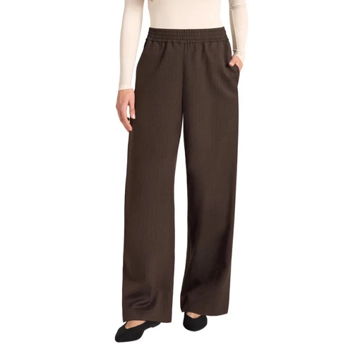 Matty M Women's Essential Wide Leg Pant, Chocolate, Large