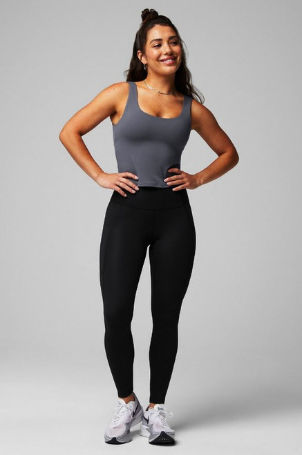 Fabletics Women's Oasis Pureluxe Legging With Pockets, Black, Large