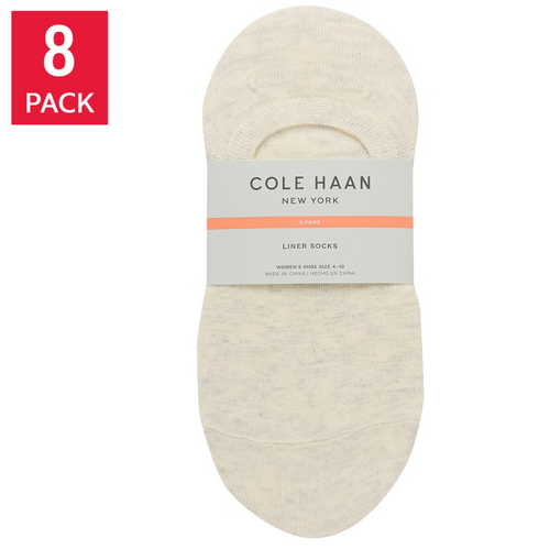Cole Haan Women's Liner Sock, 8-pair, Multicolor, 4-10