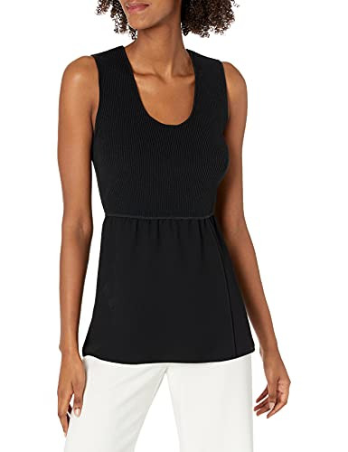 Theory Women's Combo Scoop Top, Black, X-Small