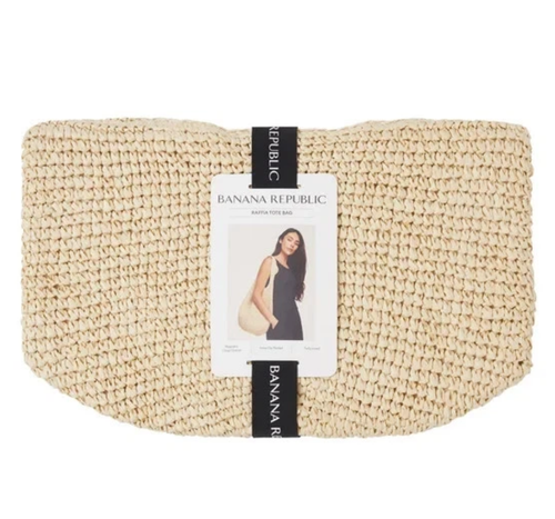 Banana Republic Women's Raffia Tote Bag, Natural Ivory