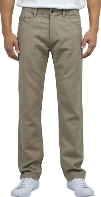 Jachs New York Men's Comfort Stretch Straight Fit 5 Pocket Pant, Beige, 34X29