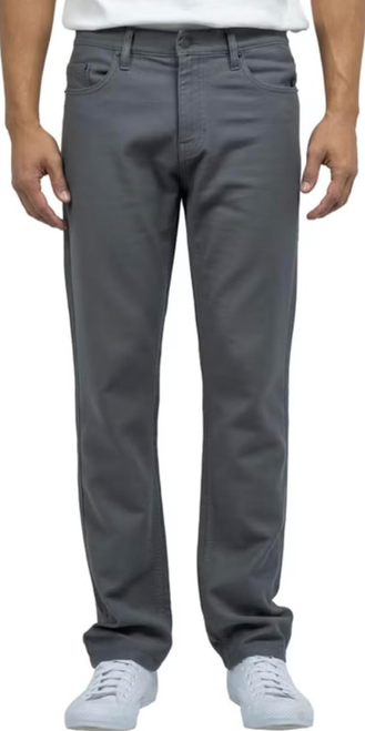 Jachs New York Men's Comfort Stretch Straight Fit 5 Pocket Pant, Gray, 38X30