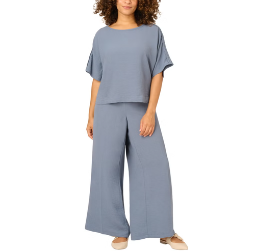 Adrianna Papell Women's Airflow 2 Piece Set, Blue, X-Large