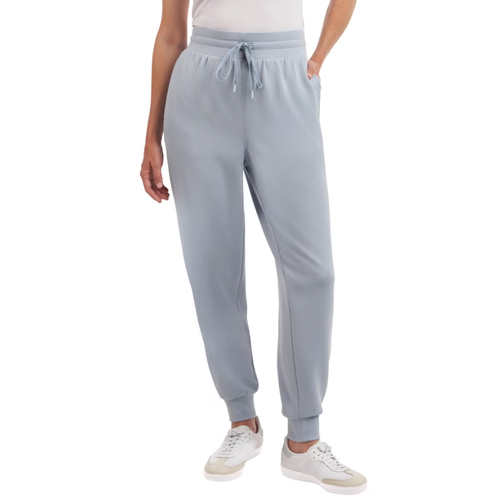 Kirkland Signature Women's  Relaxed Fit Ribbed Jogger Pant, Blue, Large
